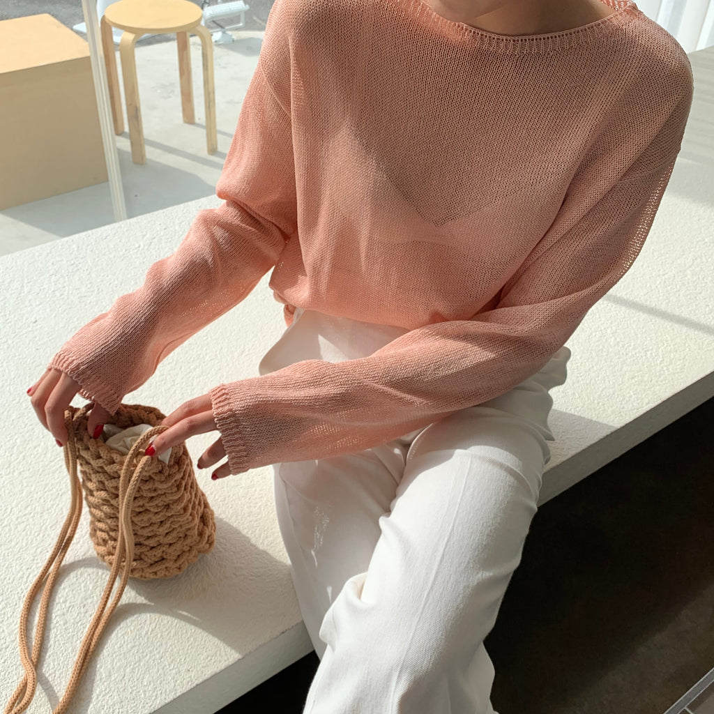 [Korean Style] Patty Long sleeve Knit Tee