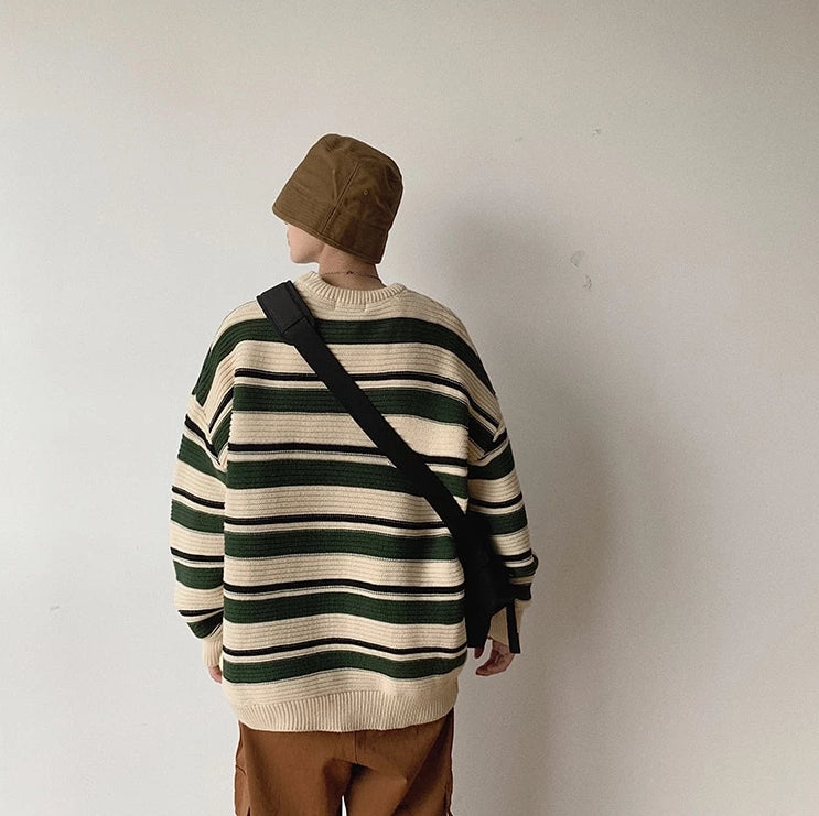 [Korean Style] Dibby High-Quality Striped Sweater