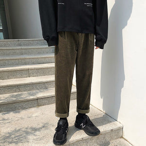 [Korean Style] Freddy Corduroy Straight Trousers