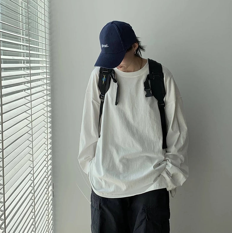 [Korean Style] Hem Split Long-sleeved Sweatshirts