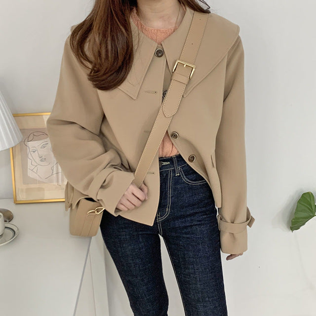 [Korean Style] Sharon Petal Collar Jacket