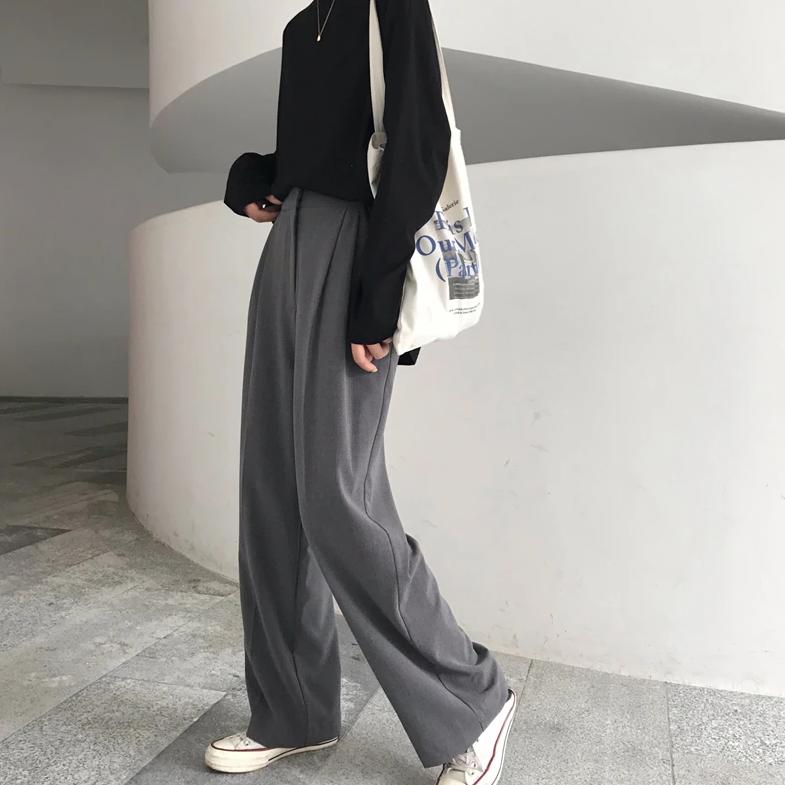 [Korean Style] Ena Wide Leg Full Length Trouser