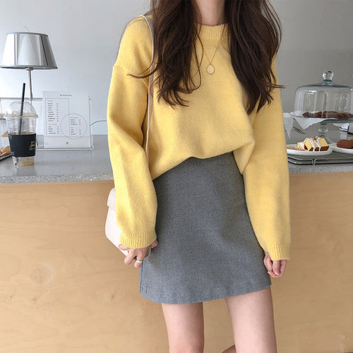 [Korean Style] Lemon Round Neck Sweater