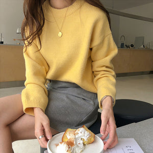 [Korean Style] Lemon Round Neck Sweater