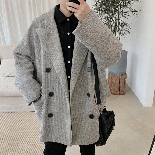 [Korean Style] Lenon Woolen Overcoat