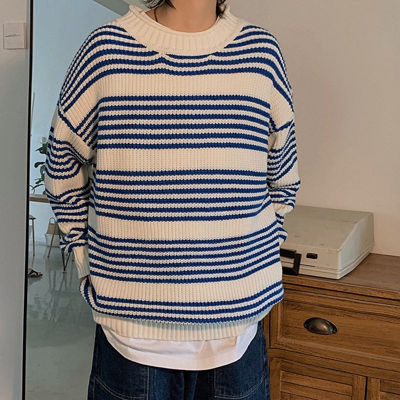 [Korean Style] Sam Stripe Woolen Sweaters