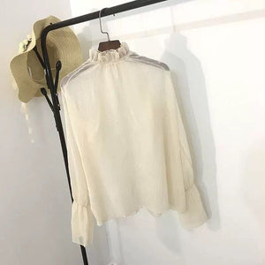 [Korean Style] 2 pieces Angie Knit Vest & See-through Blouse