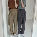 [Korean Style] Veeta Wide Leg Buckle Trousers