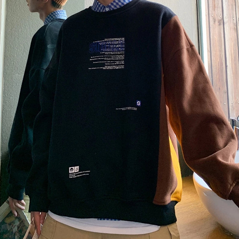 [Korean Style] Sirolo Two-tone Casual Sweatshirts