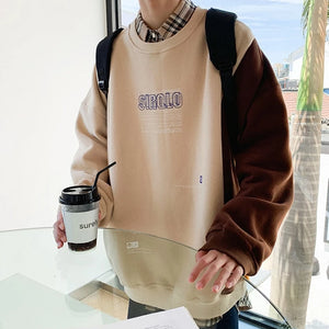 [Korean Style] Sirolo Two-tone Casual Sweatshirts