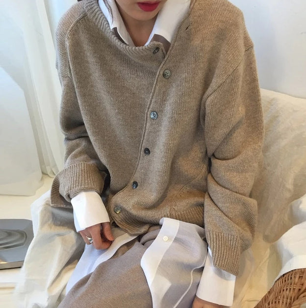 [Korean Style] Sabrina Asymmetrical Cardigan Sweater