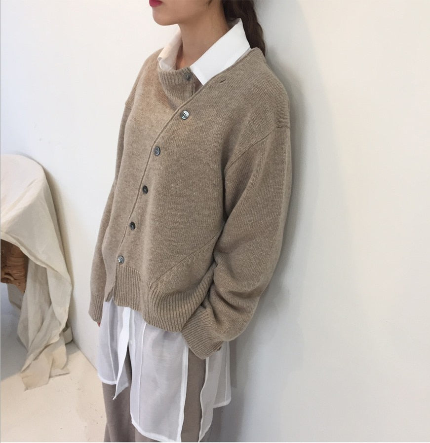 [Korean Style] Sabrina Asymmetrical Cardigan Sweater