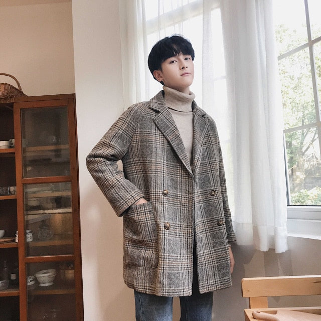 [Korean Style] Unis Fleece Plaid Jackets