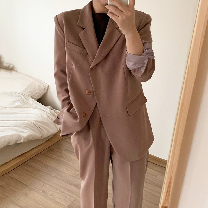 [Korean Style ] Lucy Single Breasted Blazer Set