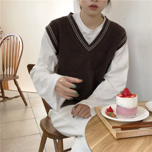 [Korean Style] Jane Track Knit Vest