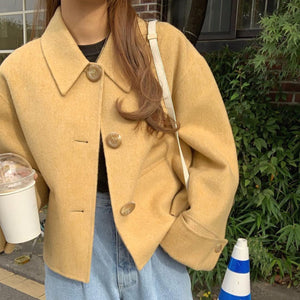[Korean Style] Peanut Cropped Coat