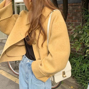 [Korean Style] Peanut Cropped Coat