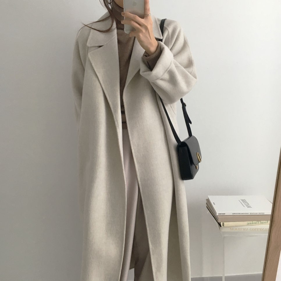 [Korean Style] Noosa Belted Woolen Coat