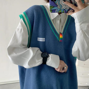 [Korean Style] Unisex V-Neck Sleeveless Sweaters