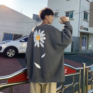 [Korean Style] Flower Fleece Oversized Sweatshirts