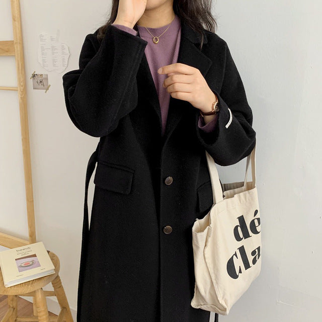 [Korean Style] Hennie Wool Blended Long Coat