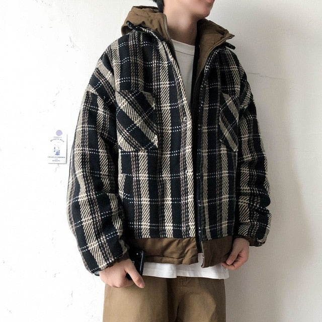 [Korean Style] Two Pieces Layered Cotton Hoodie Jackets