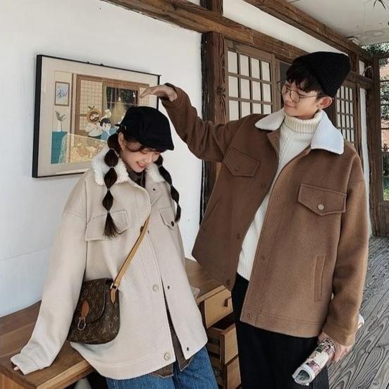 [Korean Style] Unisex Borita Woolen Jackets