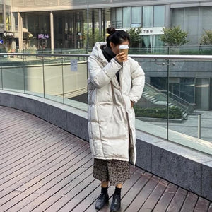 [Korean Style] Gress Long Cotton Parka Jacket