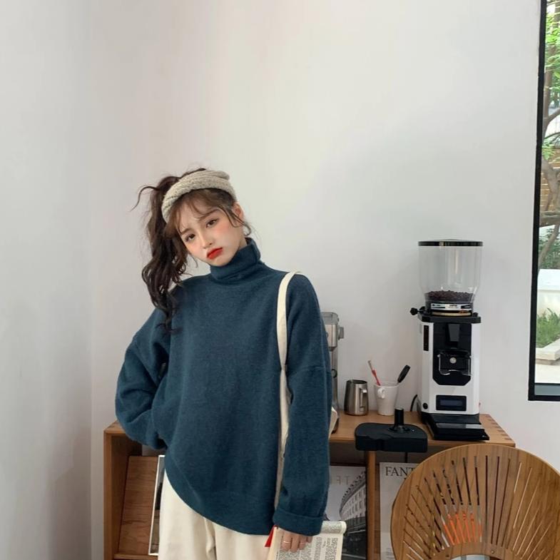 [Korean Style] Loe Solid Color Thick Turtleneck