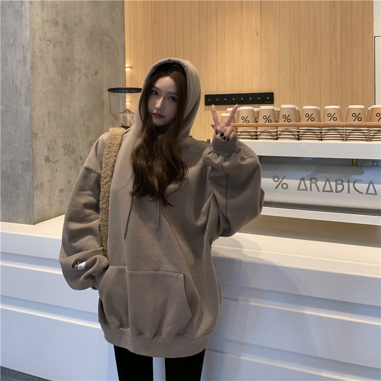 [Korean Style] Kathie Solid Color Oversized Hoodie
