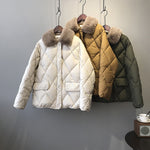 [Korean Style] Alli Quilted Jacket with Fur Collar
