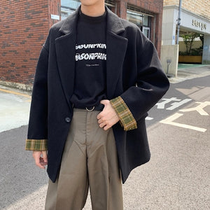 [Korean Style] Den Patchwork Casual Overcoats