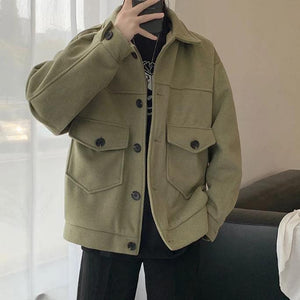 [Korean Style] Mory Single Breasted Woolen Short Coats