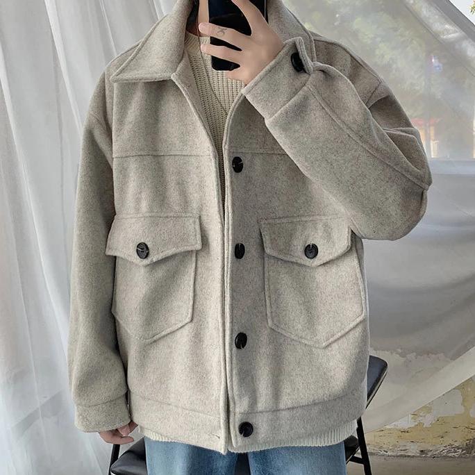 [Korean Style] Mory Single Breasted Woolen Short Coats