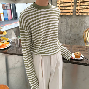 [Korean Style] Long-sleeve Casual Striped Sweatshirts