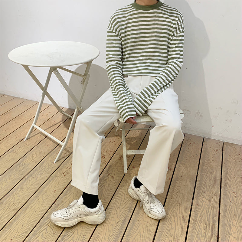 [Korean Style] Long-sleeve Casual Striped Sweatshirts