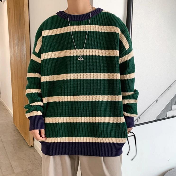 [Korean Style] 2 Colors Striped Woolen Sweaters
