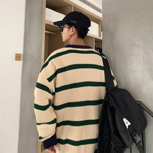 [Korean Style] 2 Colors Striped Woolen Sweaters