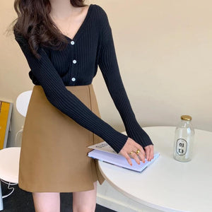 [Korean Style] Bradlie Zip up Mini Skirt