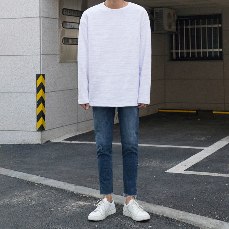 [Korean Style] Ankle-cut Straight Denim Jeans
