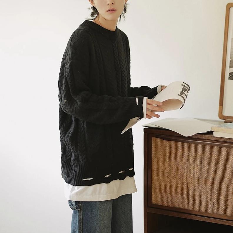 [Korean Style] Lapel Vintage Casual Sweaters