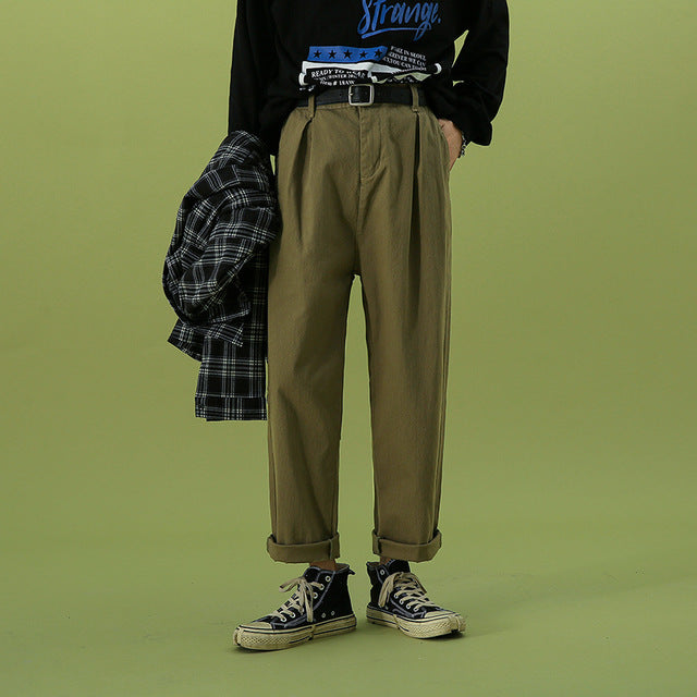 [Korean Style] Ode Casual Nine Points Straight Pants