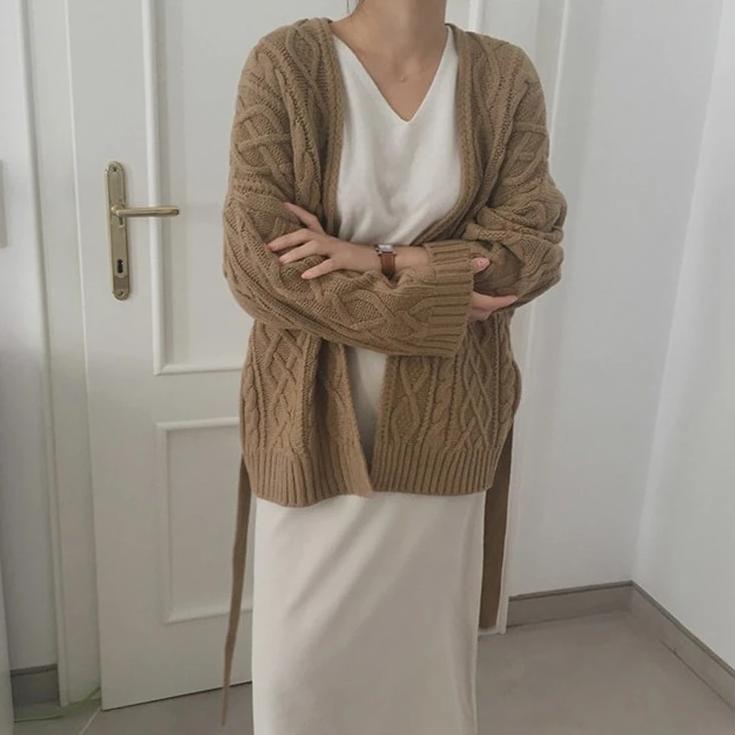[Korean Style] Blandie Belted Cardigan
