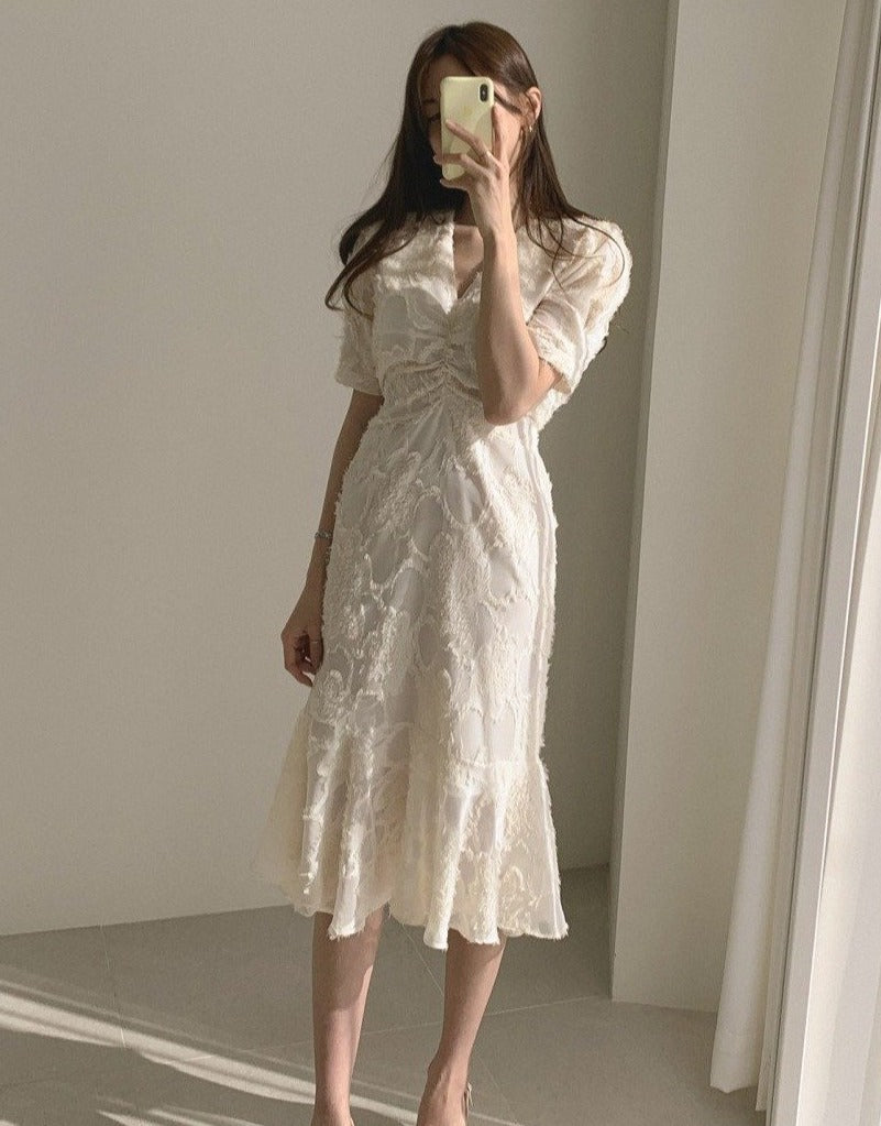 [Korean Style] Zélie Lace Mermaid Midi Dress