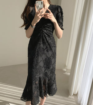 [Korean Style] Zélie Lace Mermaid Midi Dress