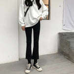 [Korean Style] June Asymmetrical Closure High Waisted Flare Jeans