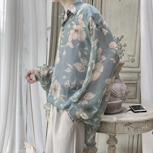 [Korean Style] Ray Long-sleeved Flower Shirts