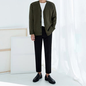 [Korean Style] Ivory / Black Best Fit Trousers