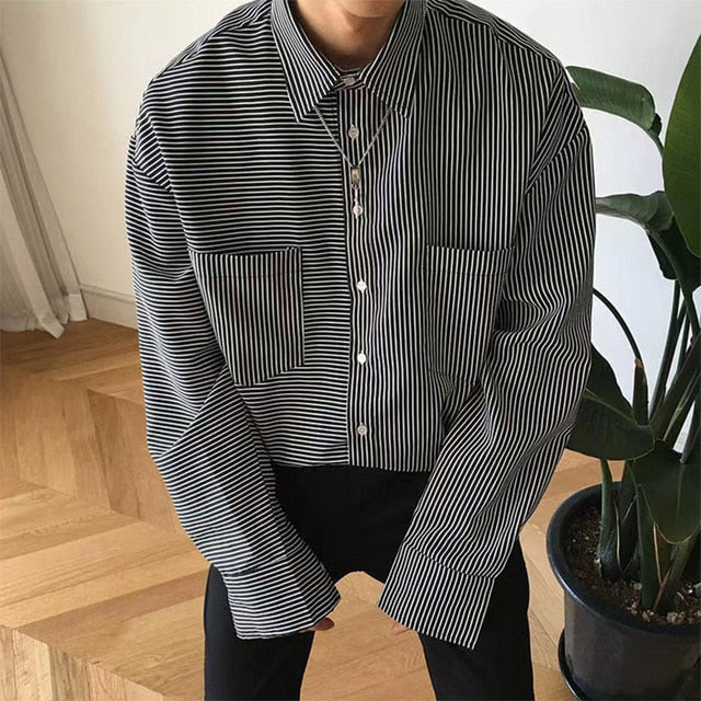 [Korean Style] 3 Colors Striped Long Sleeve Shirts