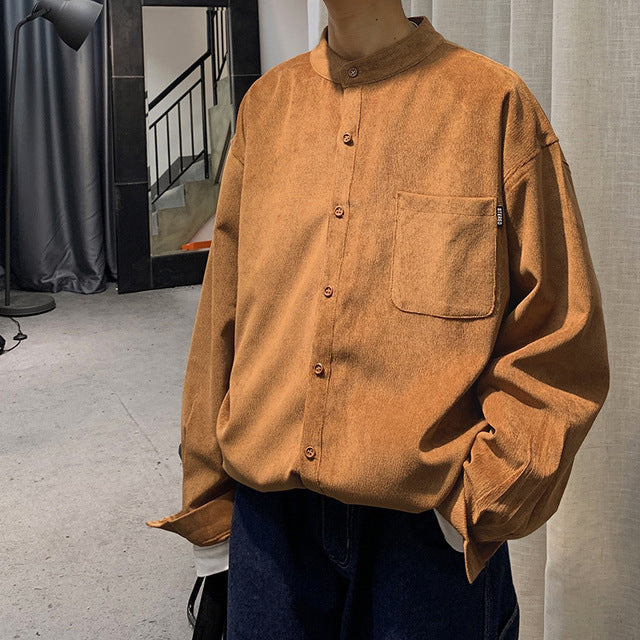 [Korean Style] Corduroy Long Sleeve Shirts